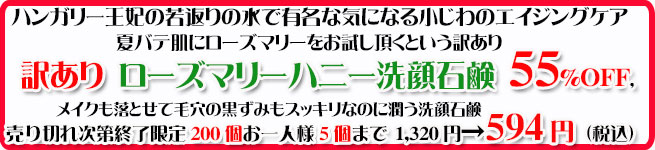 オーガニック化粧品手作り石鹸アンティアン2309訳ありローズマリーハニーバナー