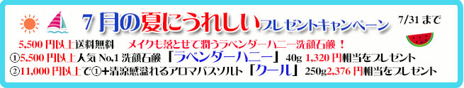 手作り石鹸アンティア7月のアンティアンプレゼントキャンペーン