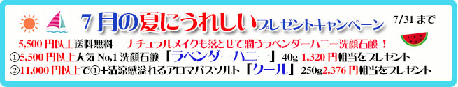 手作り石鹸アンティア7月のアンティアンプレゼントキャンペーン