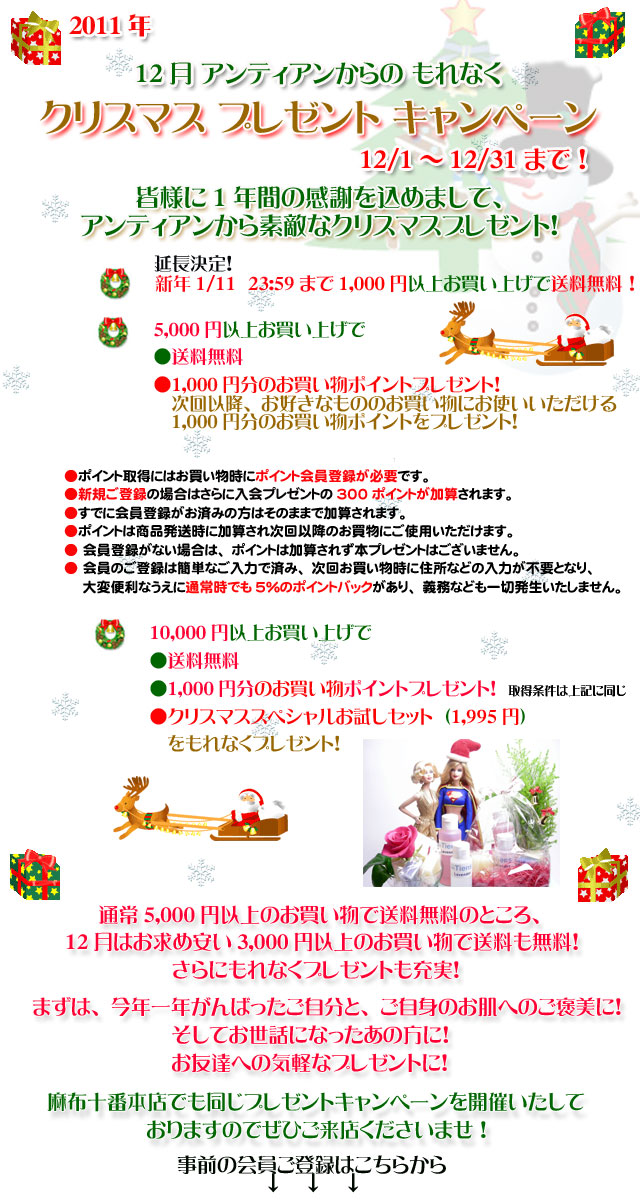 2011アンティアンの手作り石鹸クリスマスプレゼントキャンペーンcopy