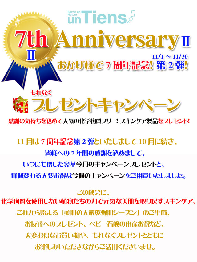 手作り石鹸アンティアンの1311のキャンペーンtop