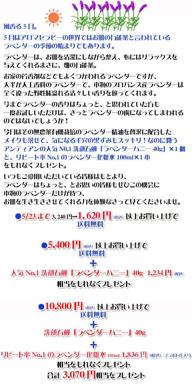 手作り石鹸アンティアン1605キャンペーンcopy