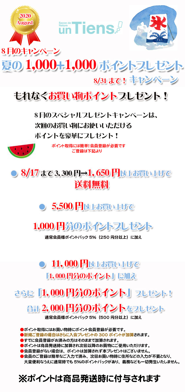 手作り石鹸アンティアン2008今月のキャンペーンtop