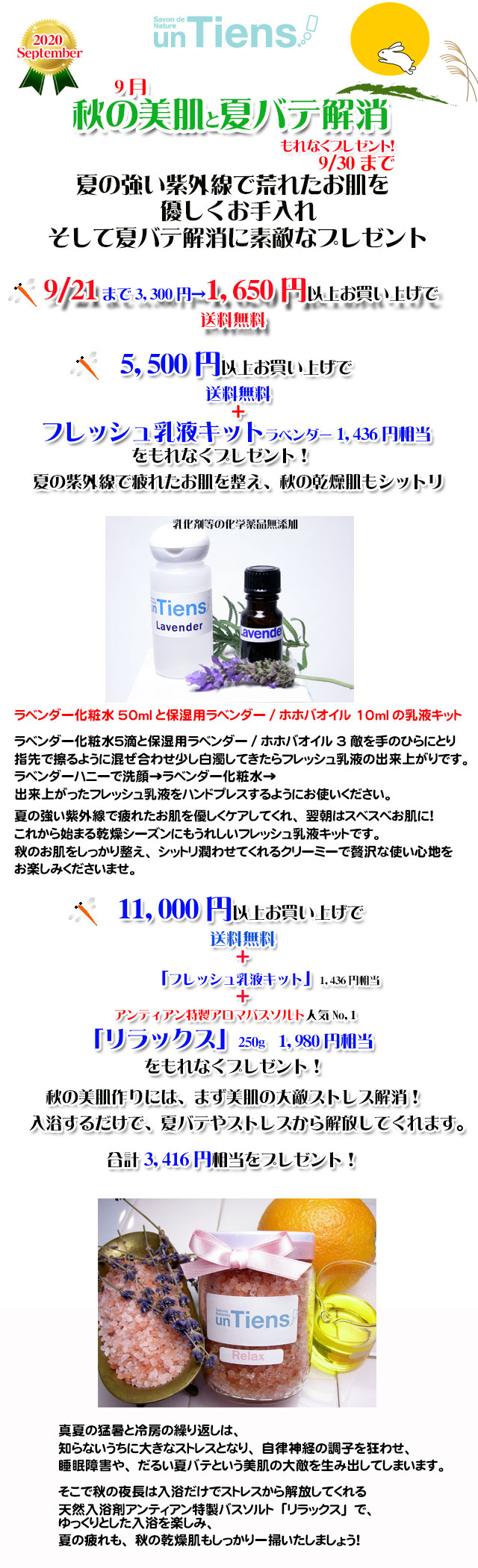 手作り石鹸アンティアン2009今月のキャンペーンcopy