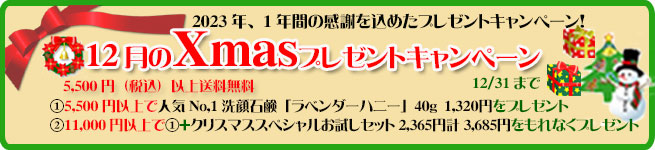手作り石鹸アンティア12月のプレゼントキャンペーン