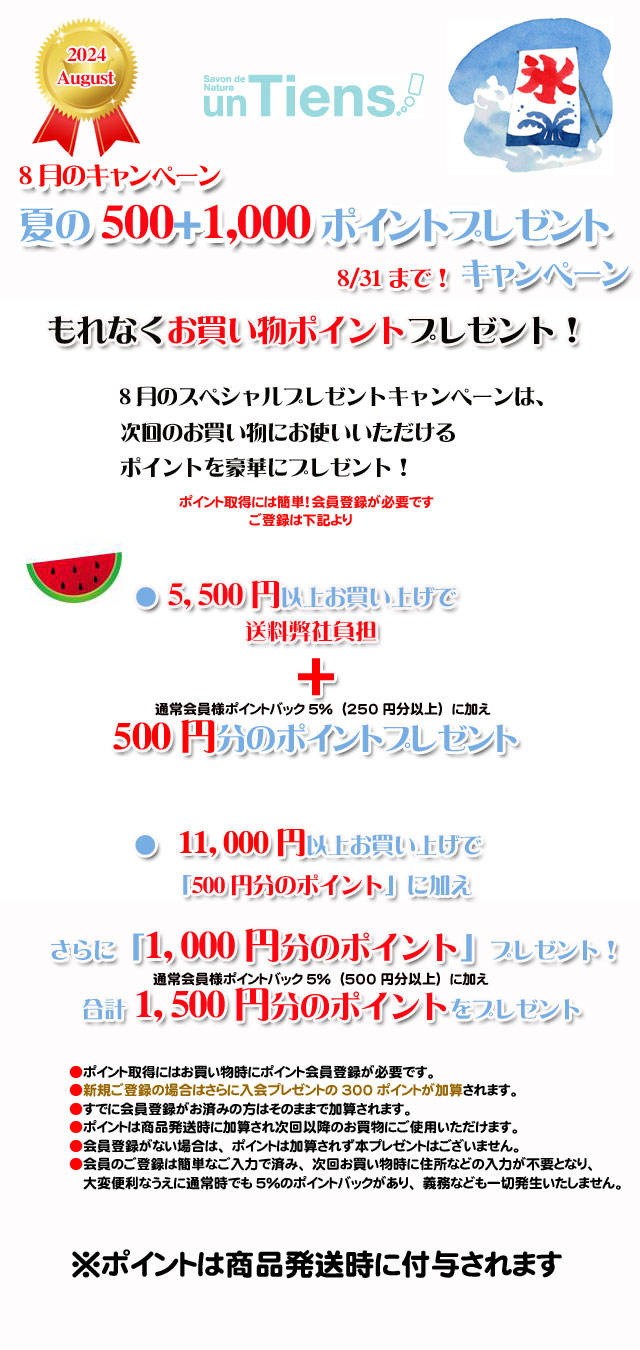 手作り石鹸アンティアン2408今月のキャンペーンtop