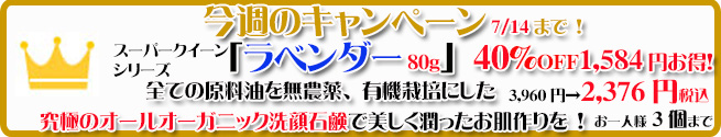 オーガニック化粧品手作り無添加石鹸アンティアン250708今週のキャンぺーンバナー