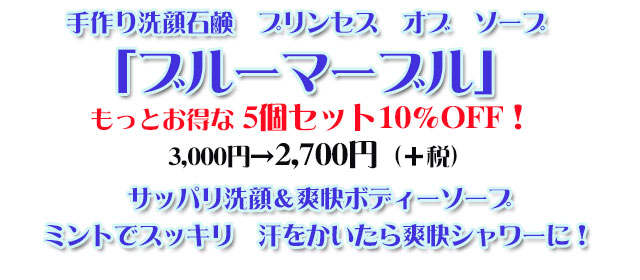 手作り石鹸アンティアンプリンセスオブソープ「ブルーマーブル」