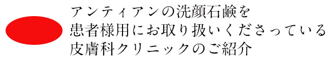 オーガニック化粧品手作り石鹸アンティアンの洗顔石鹸お取り扱い皮膚科クリニックバナー