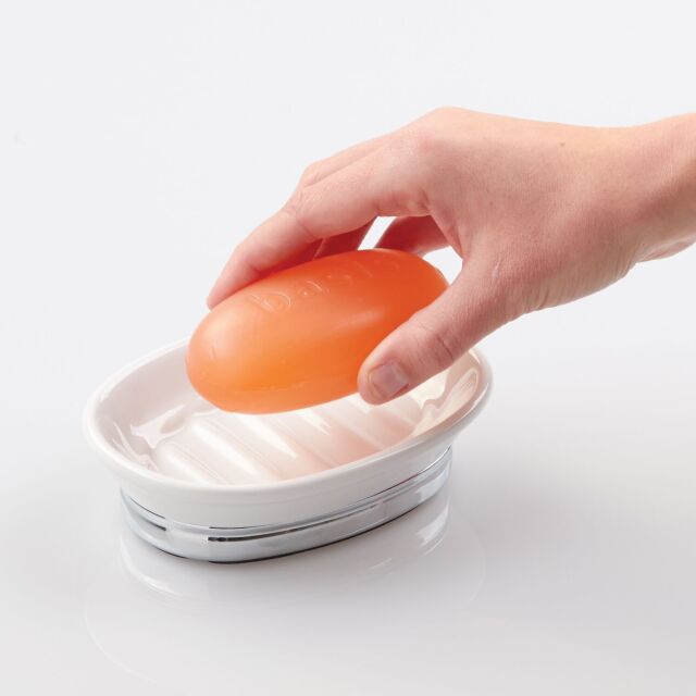 オーガニック化粧品手作り石鹸アンティアンインターデザインソープディッシュ陶器置き型タイプ写真